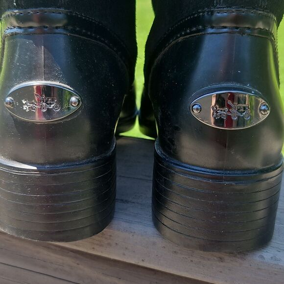 Coach Zena Black Leather & Suede Shearling-Lined Boots | Size 9 - Picture 4 of 10